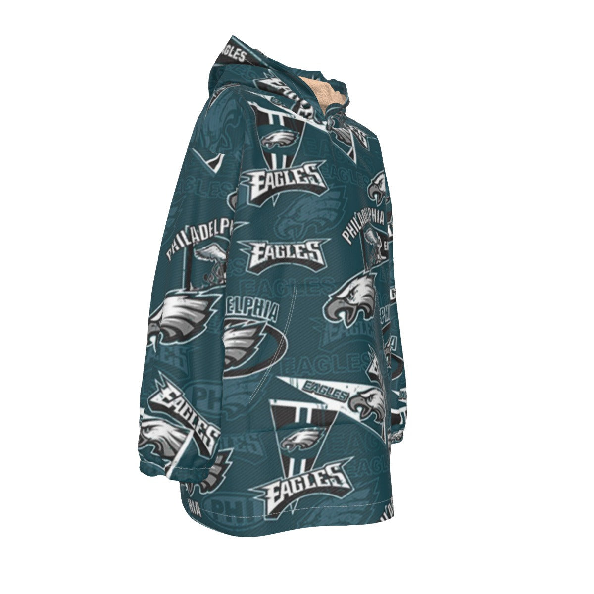 Philadelphia Football Game Day All-Over Print Kid's Sherpa Fleece Hoodie Blanket