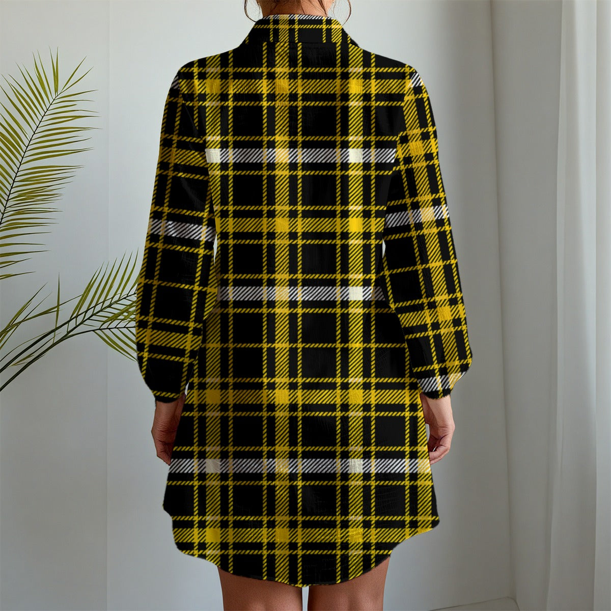 Missouri Tartan Plaid Tigers Women's Long Sleeve Shirt Dress