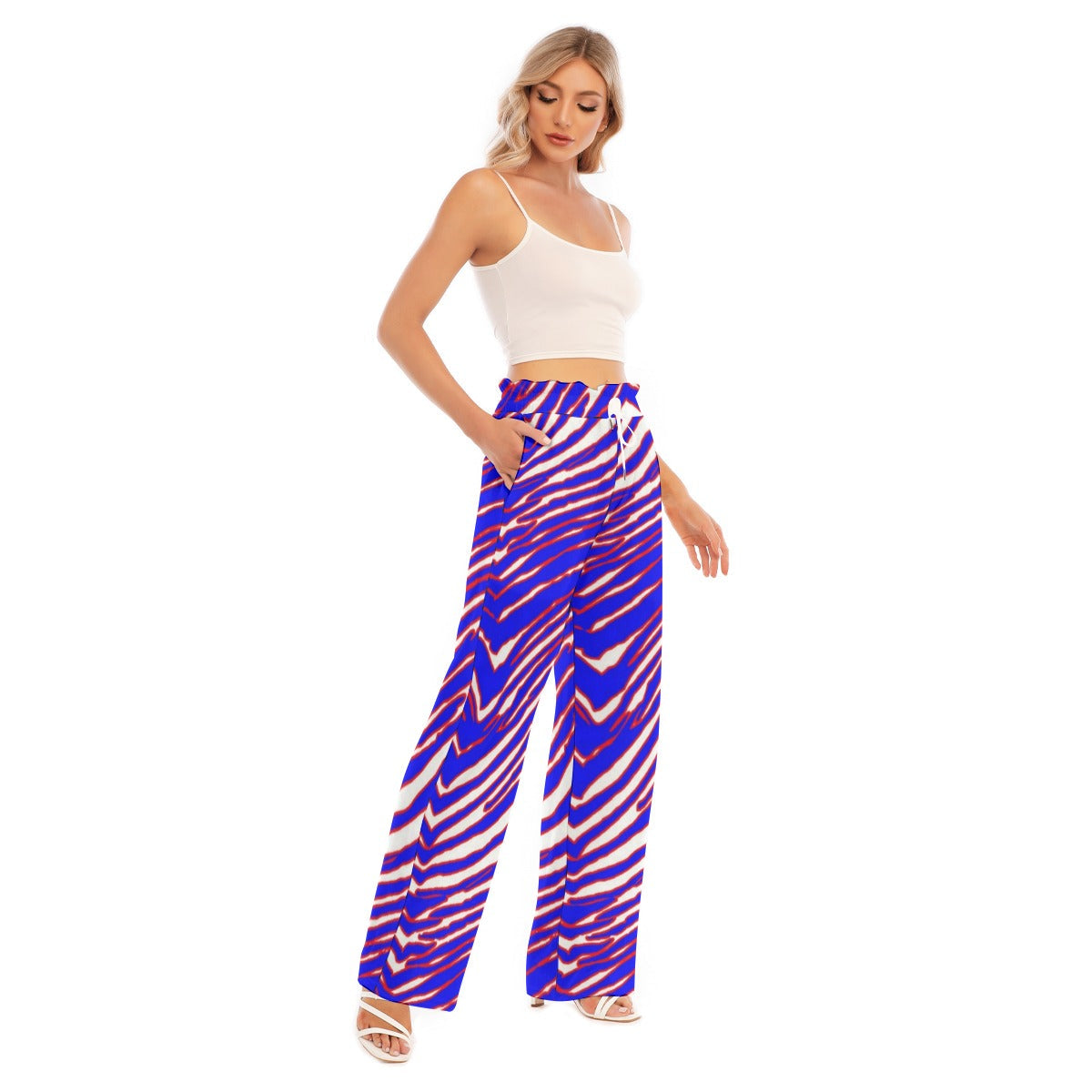 Buffalo Bills Zubaz Women's Waist Fungus Edge Wide-leg Pants