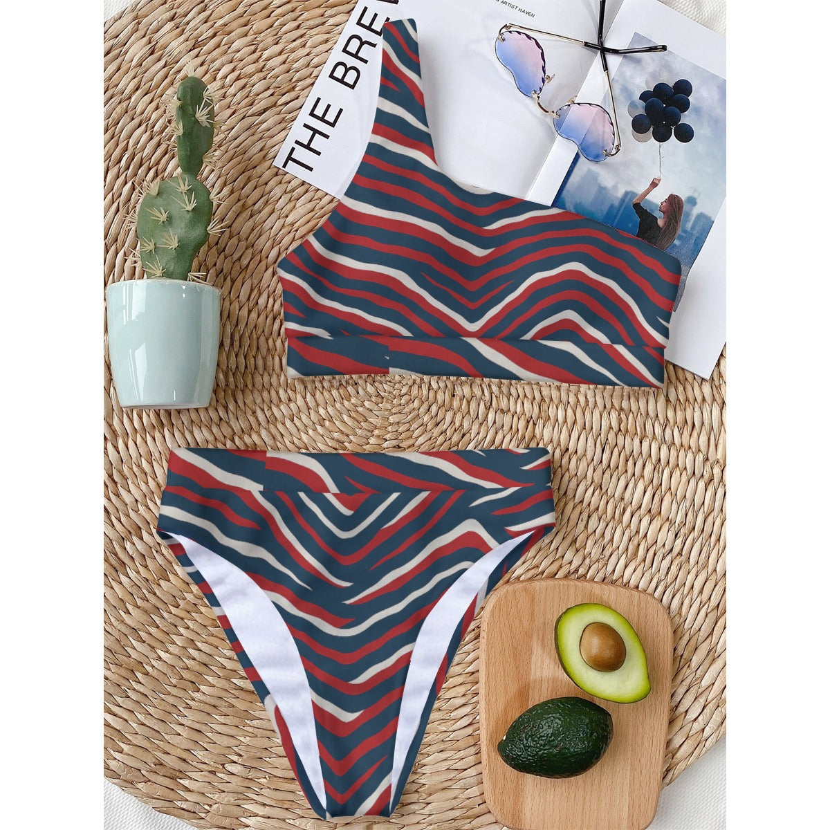 New England Football Game Day All-Over Print Women's Bikini With Single Shoulder