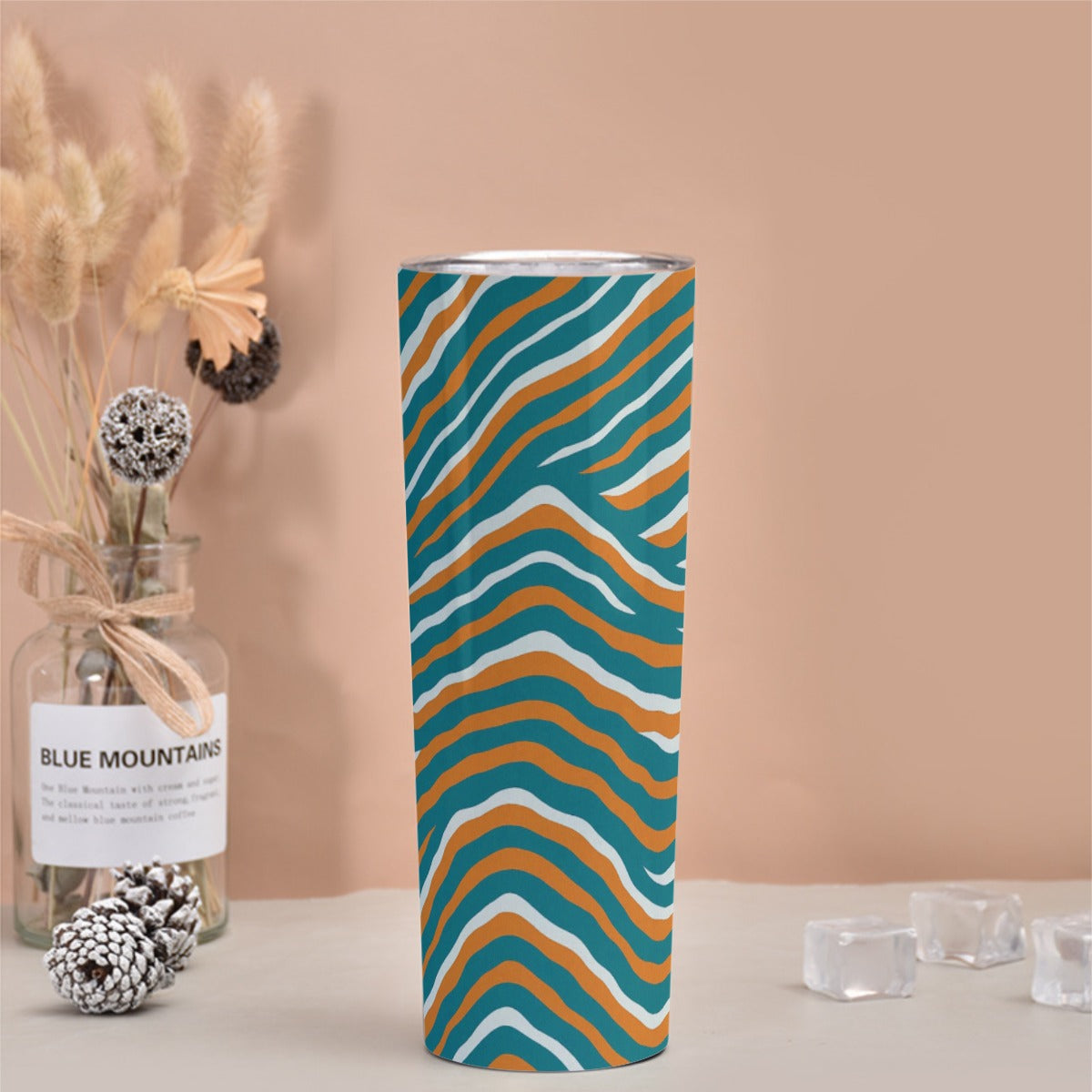 Miami Football Game Day Skinny Tumbler Stainless Steel with Lids 30OZ