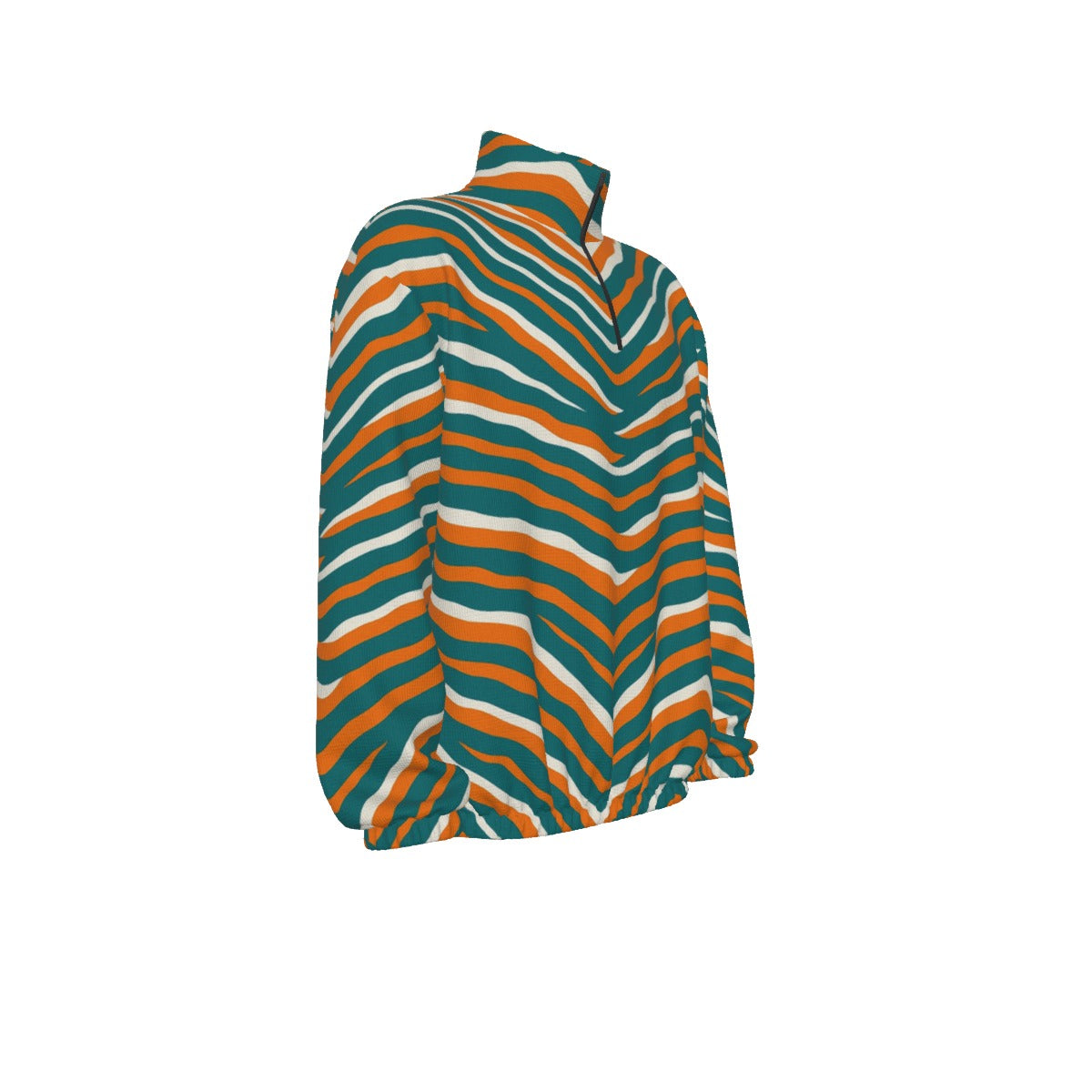 Miami Football Game Day All-Over Print Unisex Turtleneck Zippered Sweatshirt