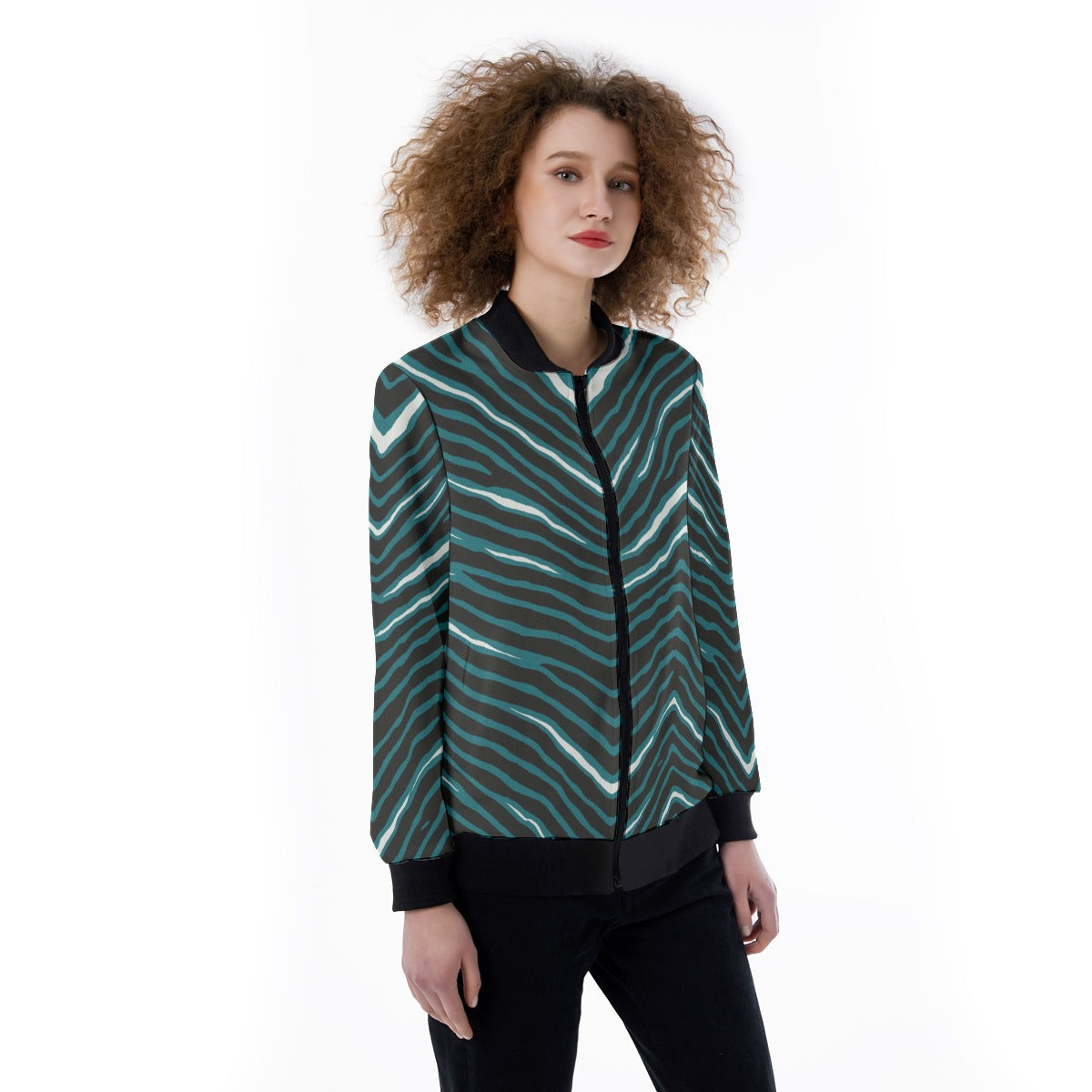 Philadelphia Football Game Day All-Over Print Women's Ribbed Stand-up Collar Jacket