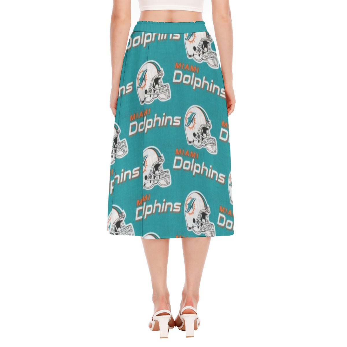 Miami Football Game Day All-Over Print Women's Long Section Chiffon Skirt