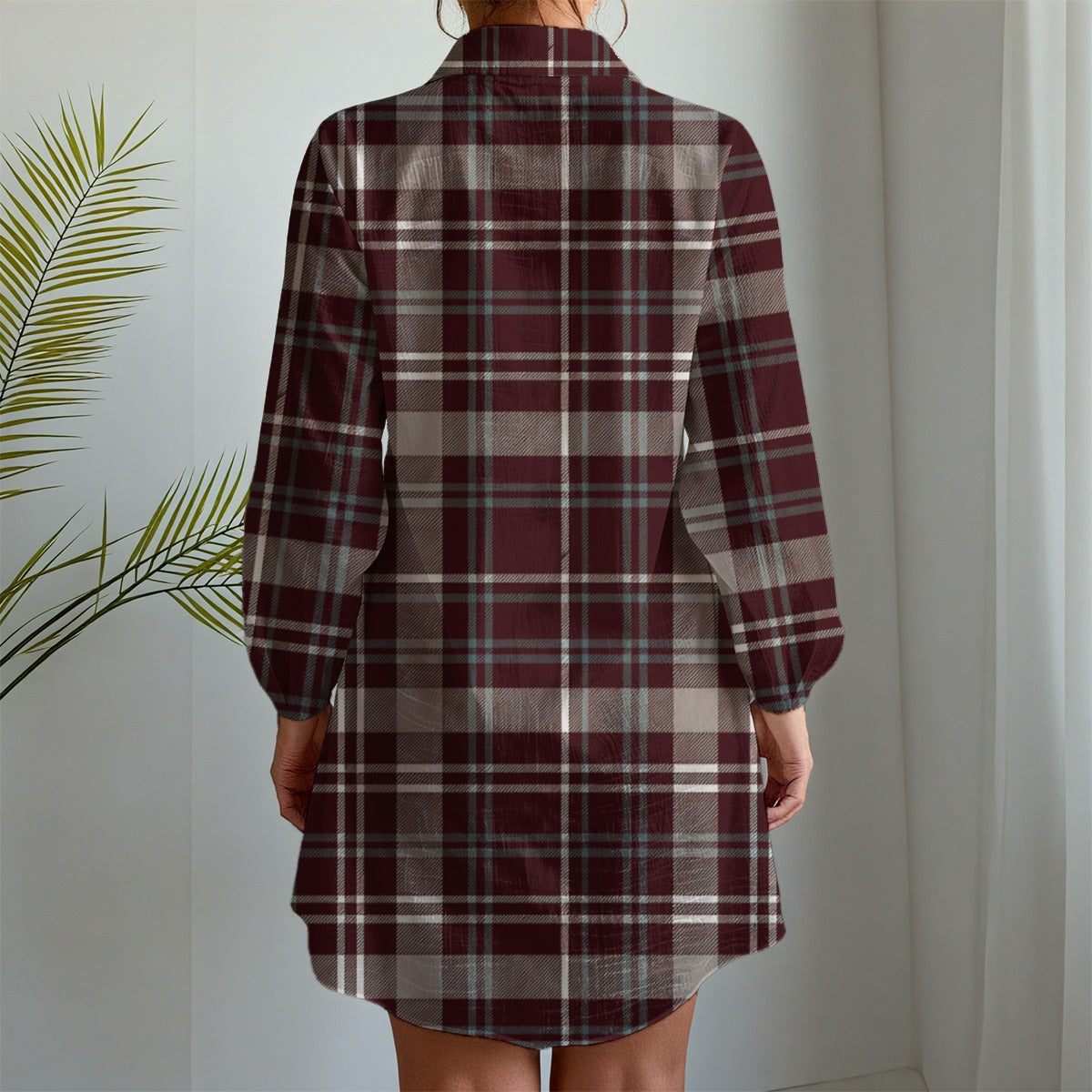 Texas Tartan Plaid A&M - Aggies Women's Long Sleeve Shirt Dress