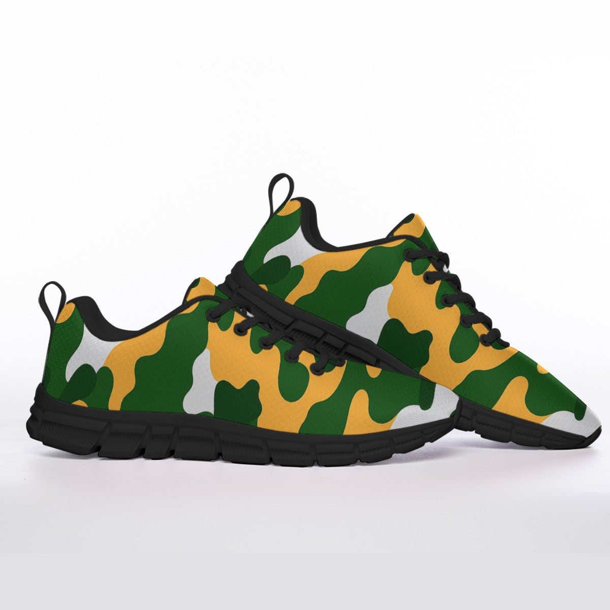 Green Bay Football Game Day All-Over Print Men's Sports Shoes With Black Sole