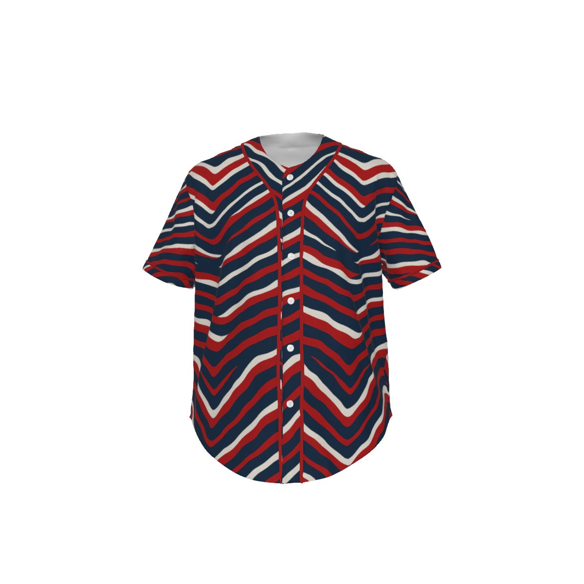 New England Football Game Day All-Over Print Men's Short Sleeve Baseball Jersey With Pinstripes