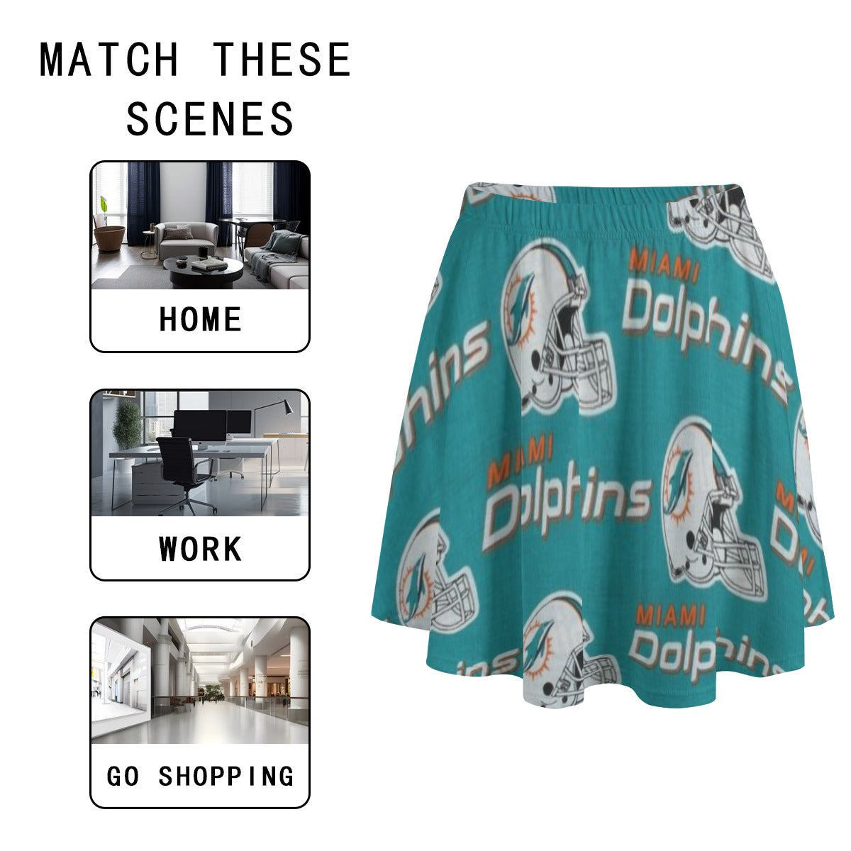 Miami Football Game Day All-Over Print Women's Bazyrey Skirts With pocket