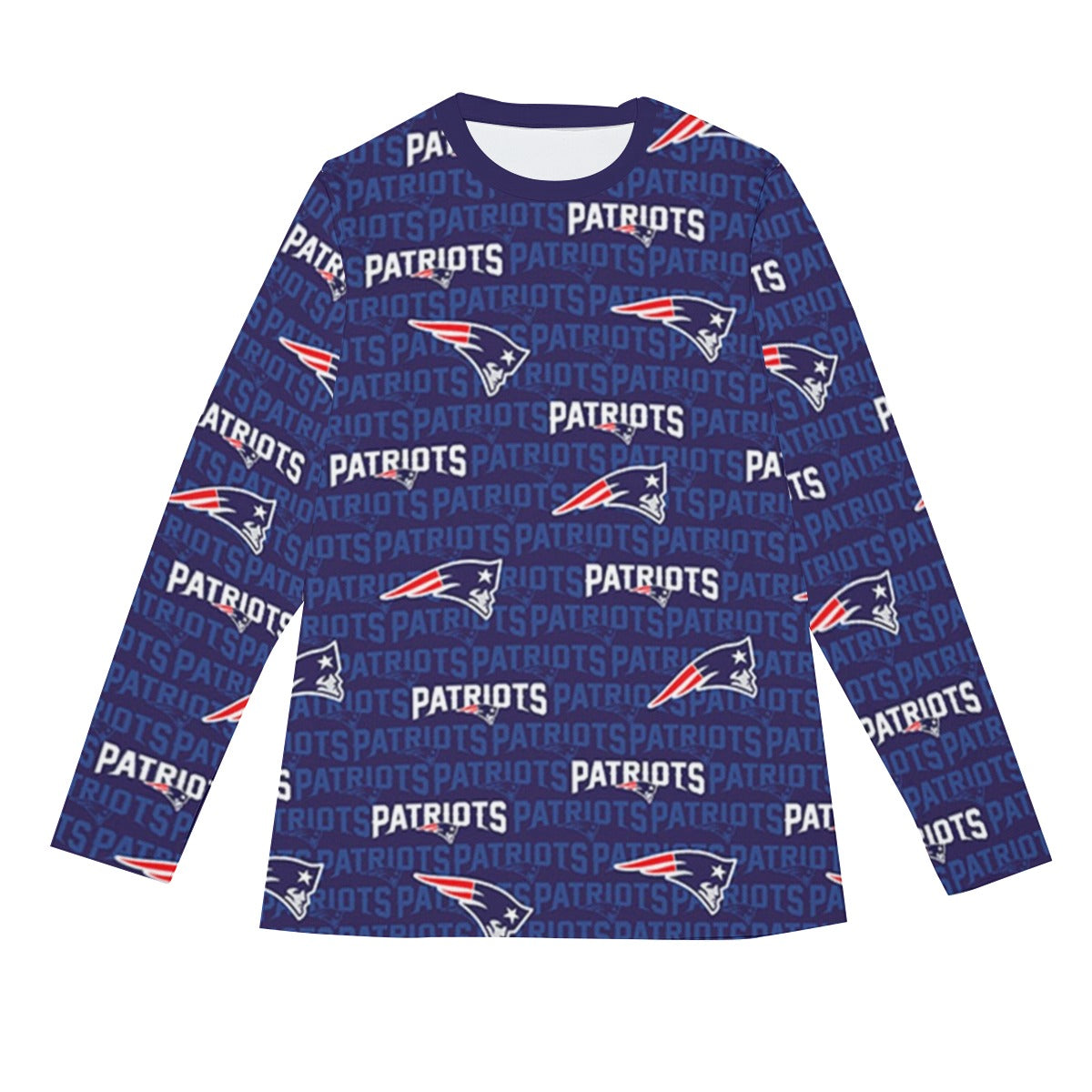 New England Football Game Day All-Over Print Long Sleeve T-Shirt | 190GSM Cotton