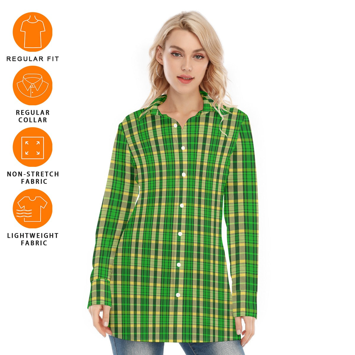 Oregon Tartan Plaid Ducks Women's Long Shirt