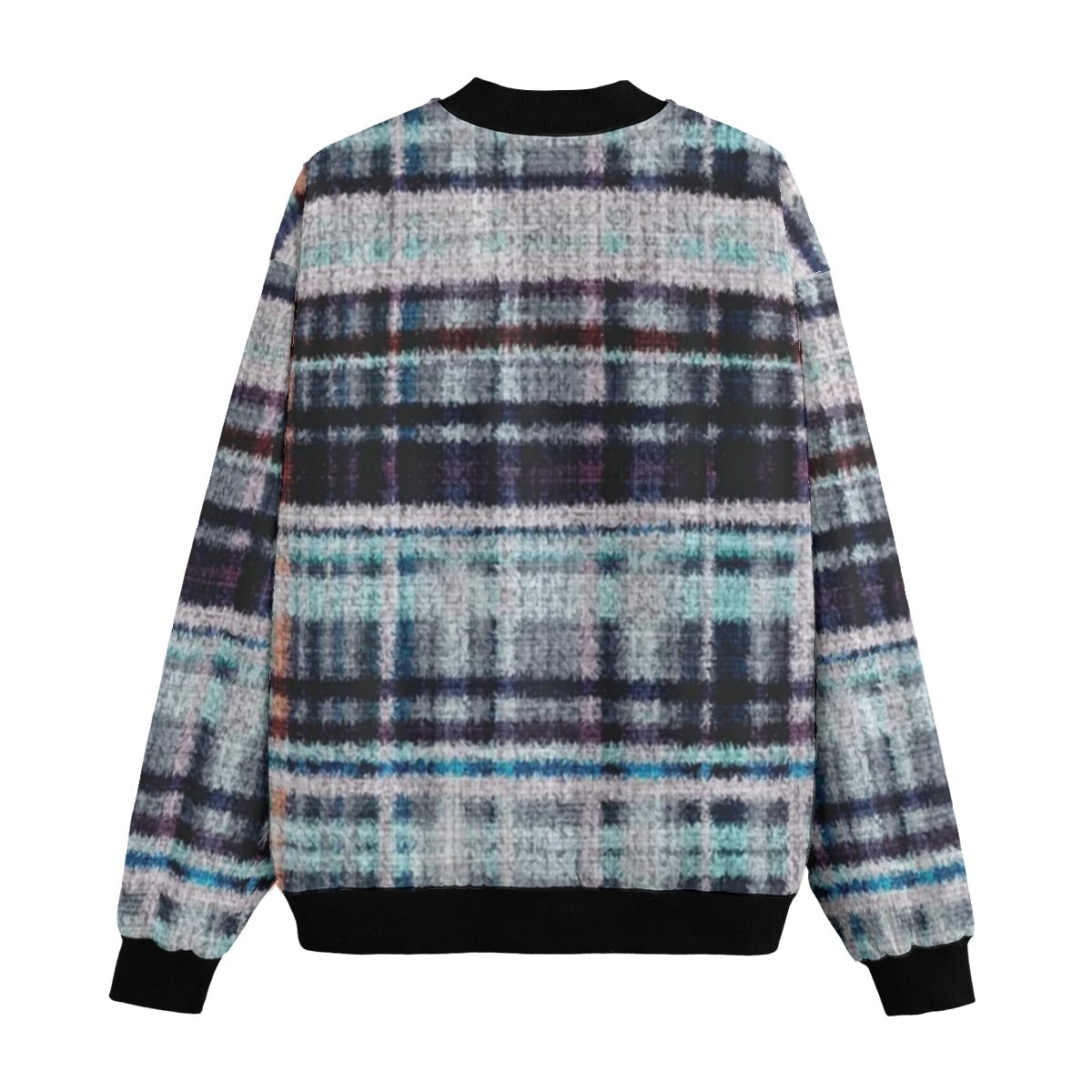 Gunn Modern – green, blue and black modern look tartan Fleece Bomber Jacket