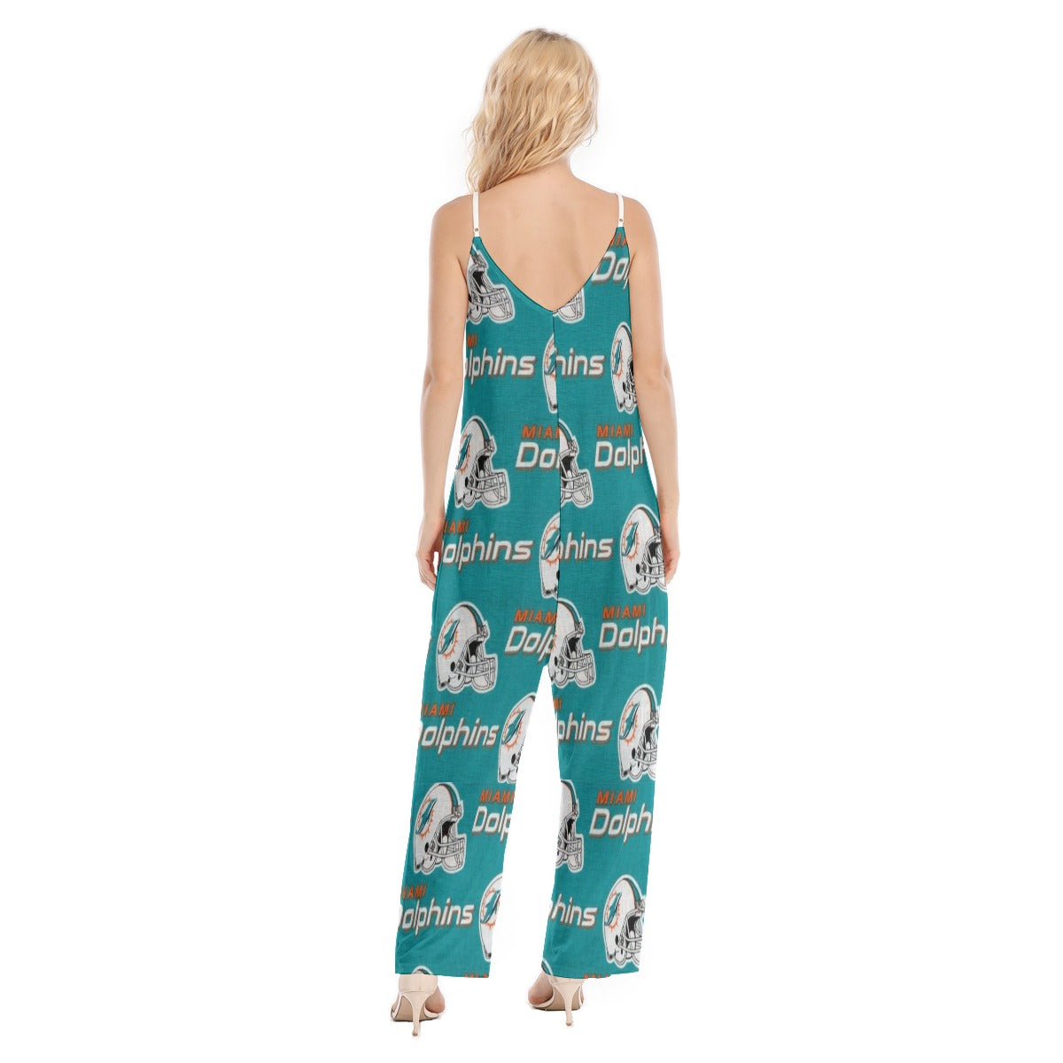 Miami Football Game Day All-Over Print Women's Loose Cami Jumpsuit