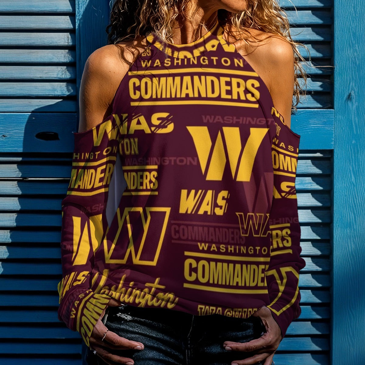 Washington Commanders Women's Cold Shoulder Sweatirt
