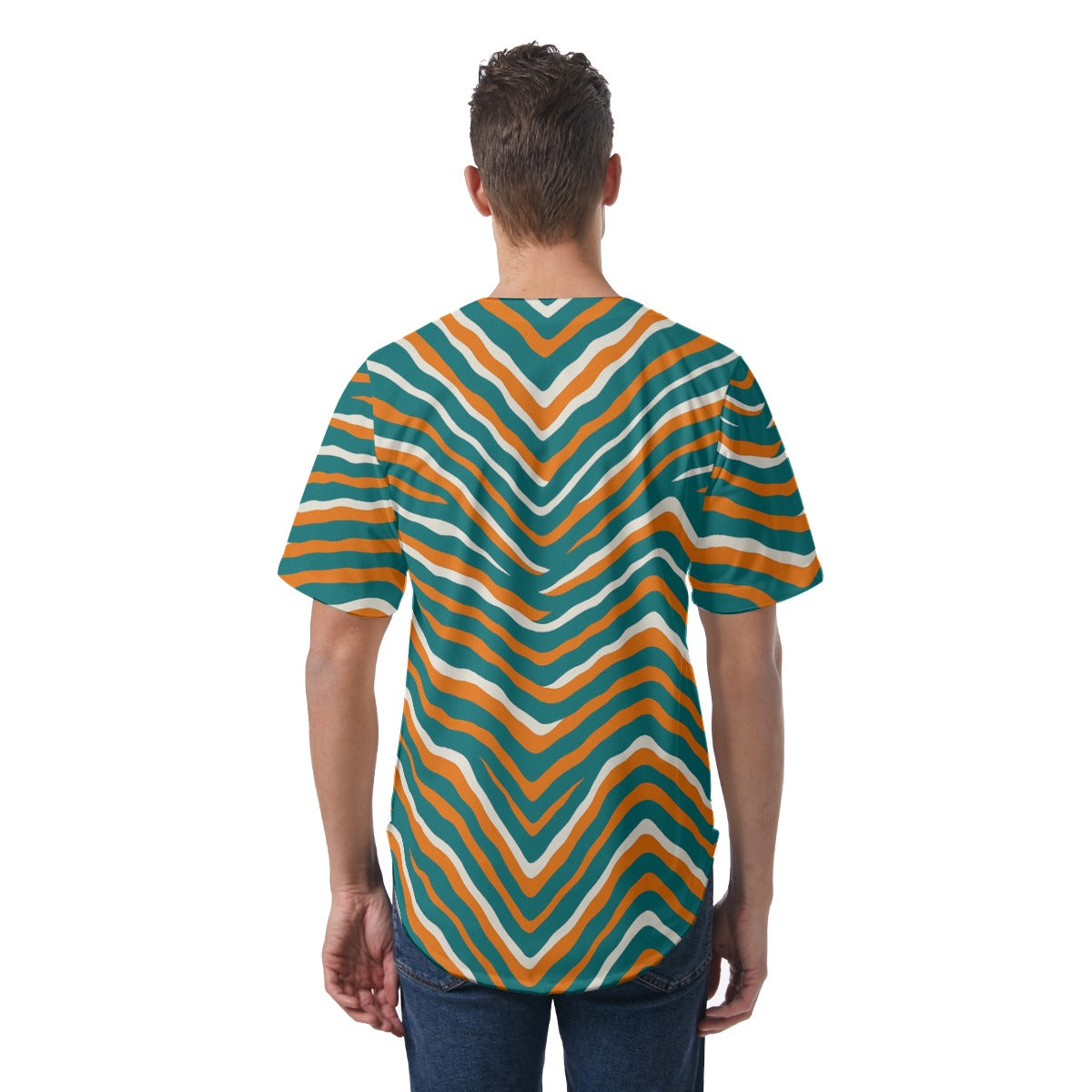 Miami Football Game Day All-Over Print Men's Short Sleeve Baseball Jersey
