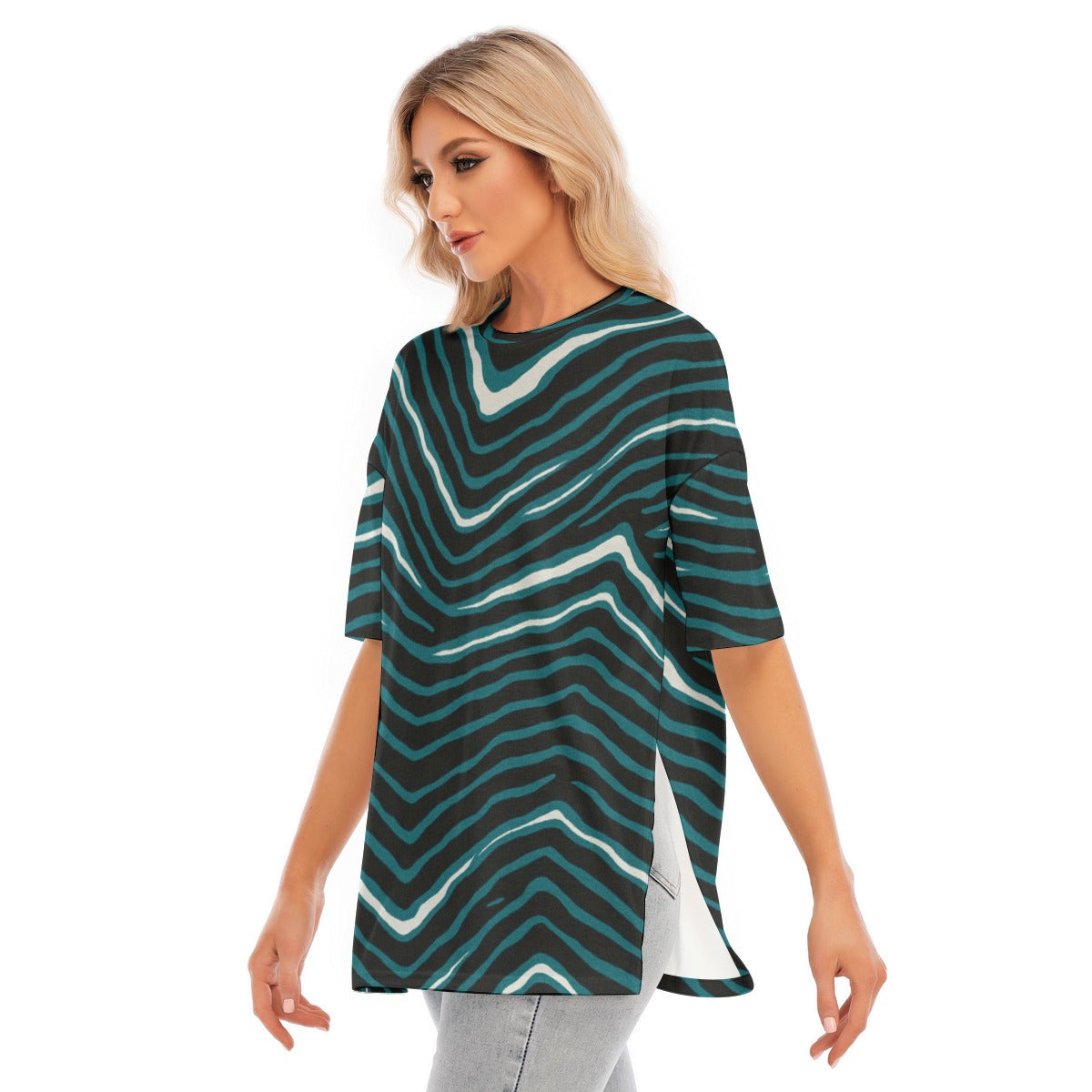 Philadelphia Football Game Day All-Over Print Women's Short Sleeves T-shirt With Hem Split