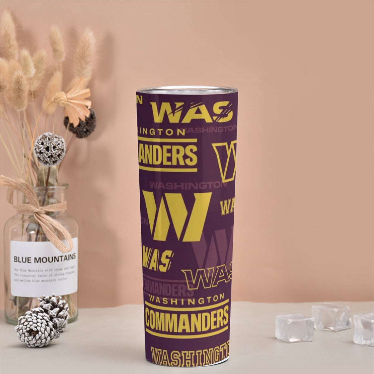 Washington Commanders Skinny Tumbler Stainless Steel with Lids 30OZ