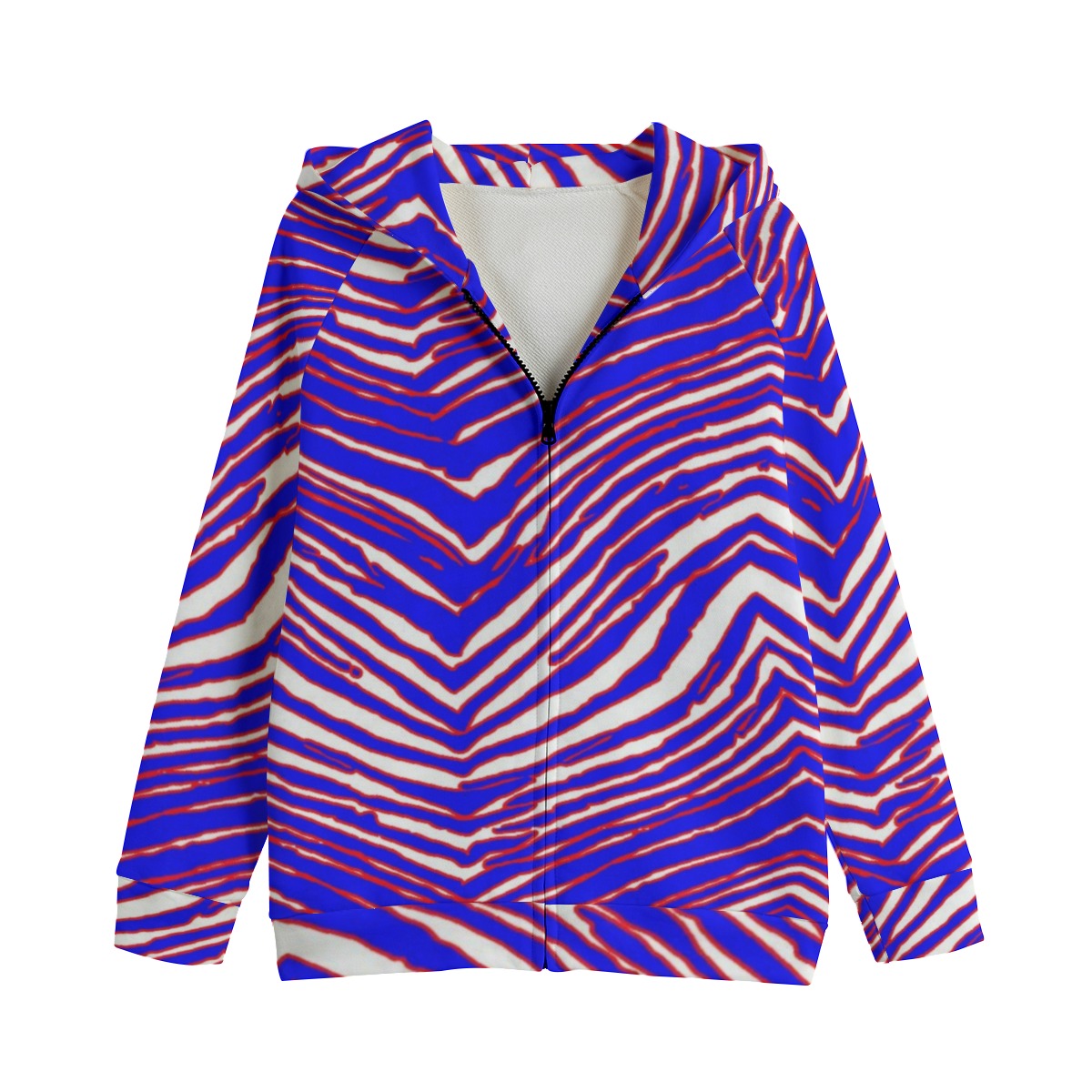 Buffalo Bills Zubaz Kid's Zip Up Raglan Sleeve Hoodie | 310GSM Cotton