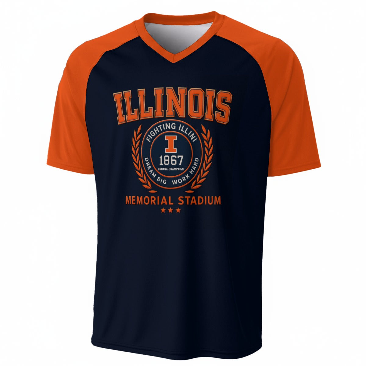 Illinois Urbana Fighting Illini V-Neck Short Sleeve T-Shirt