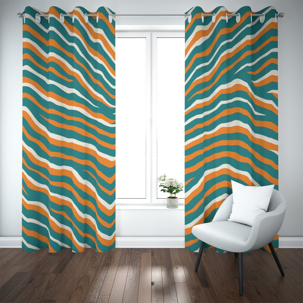 Miami Football Game Day Blackout Grommet Curtains | 265(gsm)