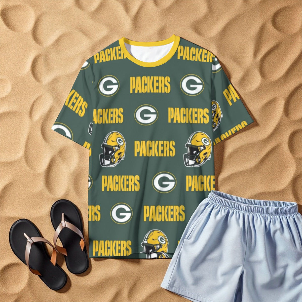 Green Bay Football Game Day All-Over Print Men's O-Neck T-Shirt | 190GSM Cotton