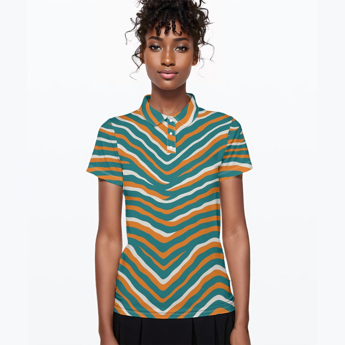 Miami Football Game Day All-Over Print Women's Polo Collar Jersey