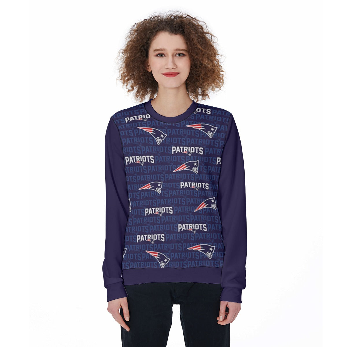 New England Football Game Day All-Over Print Women's Loose Sweatshirt