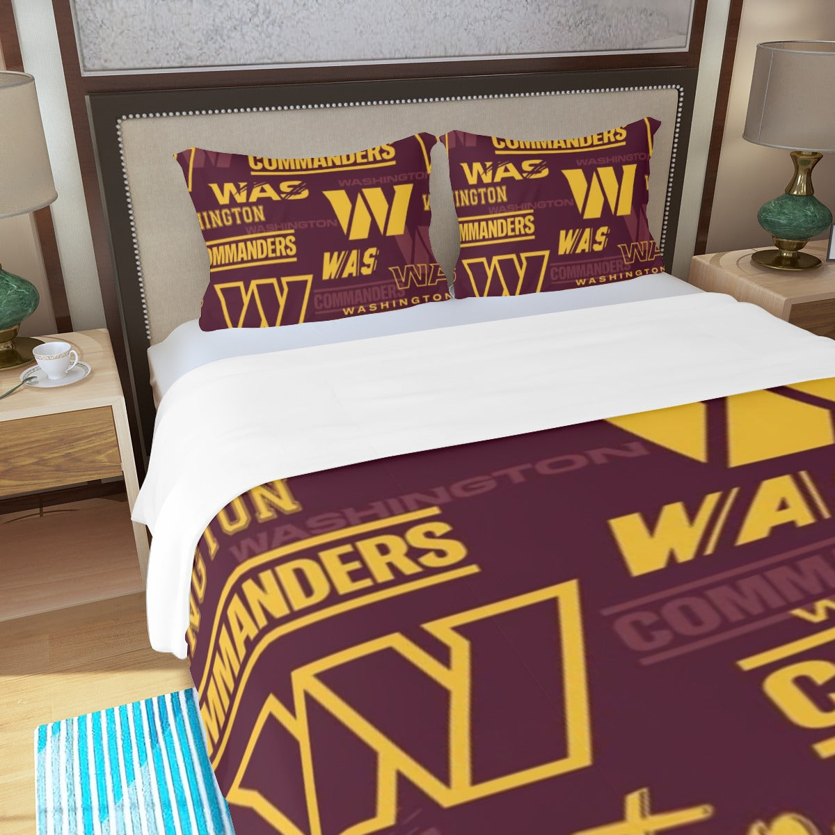 Washington Commanders Three Piece Duvet Bedding Set