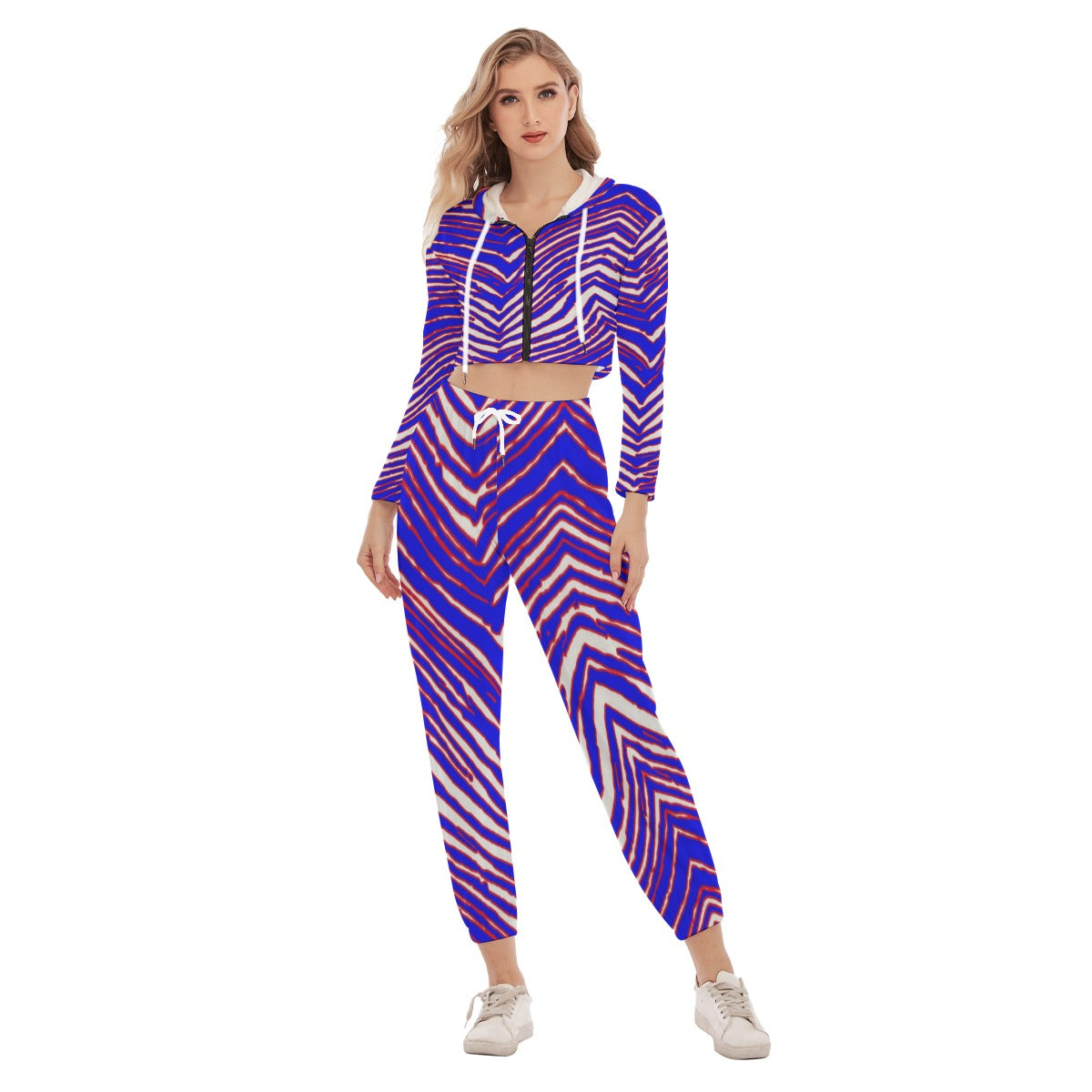 Buffalo Bills Zubaz Women's Crop Hoodie Sports Set