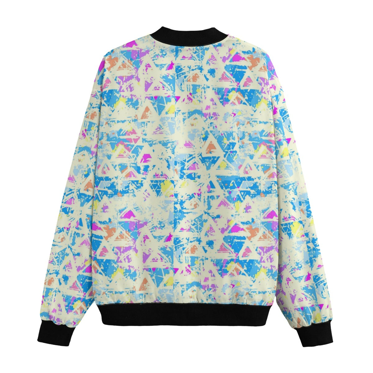 Graffiti Explosion Brushpen Textile Doodle Seamless Fleece Bomber Jacket – Urban Streetwear Style