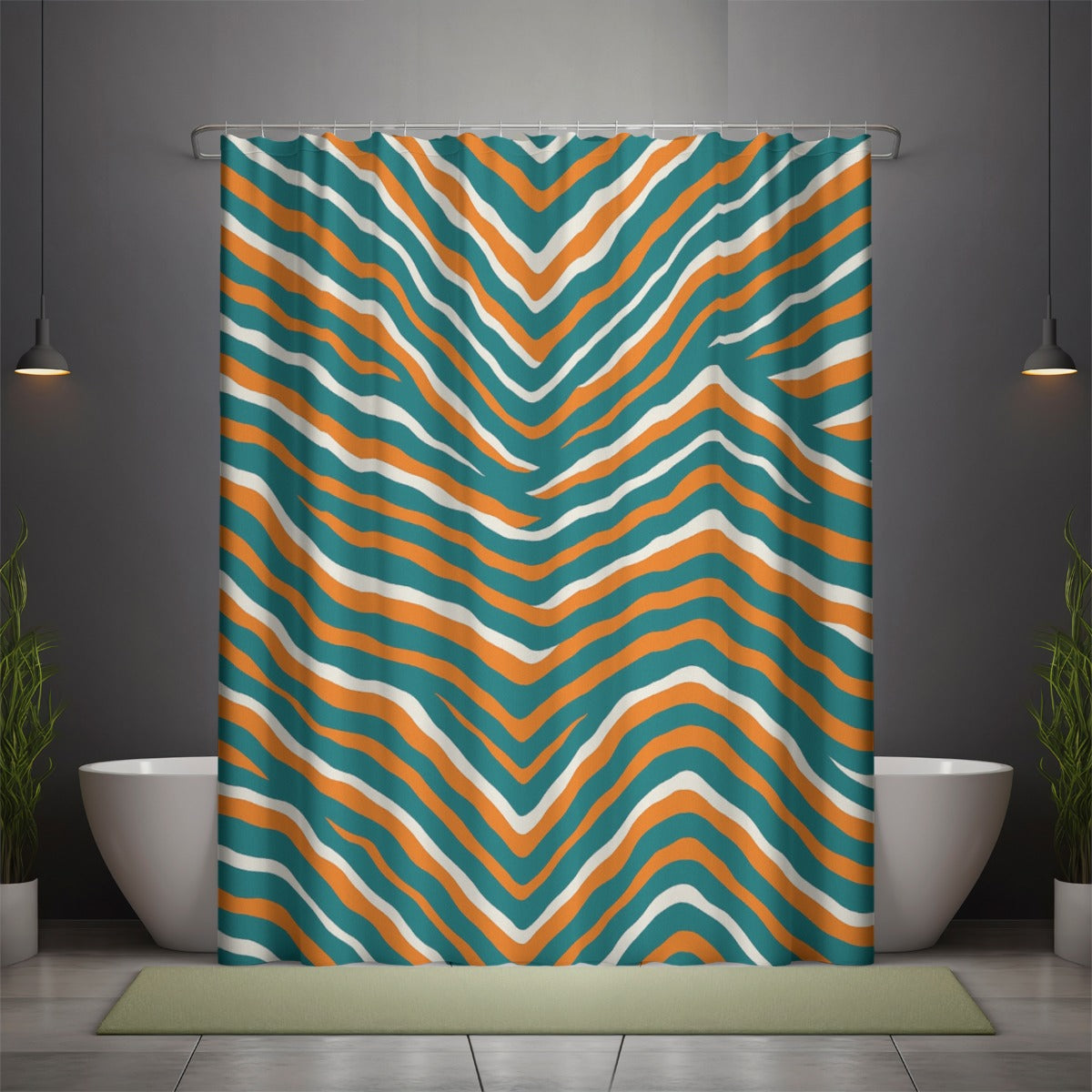 Miami Football Game Day Shower curtain 90(gsm)