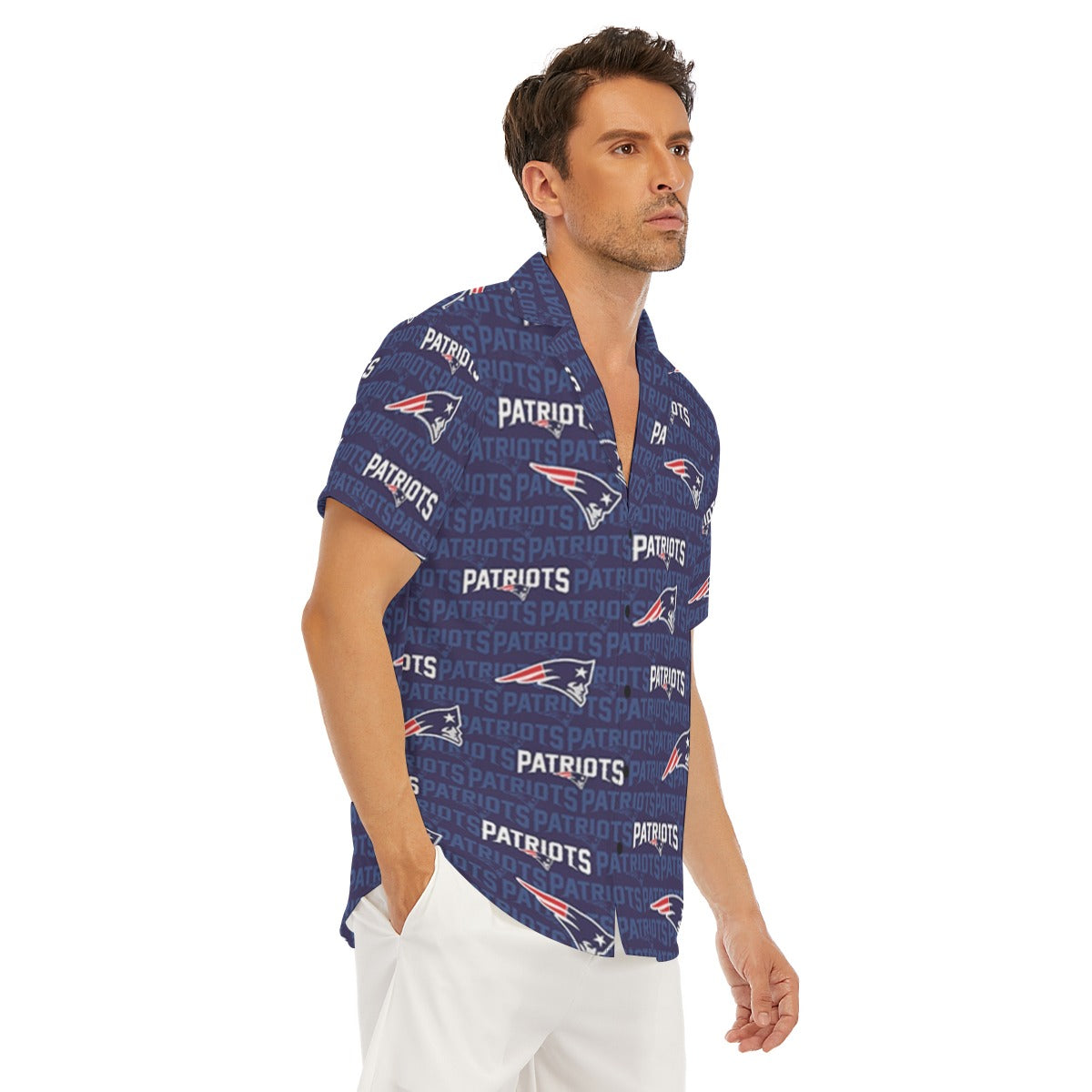 New England Football Game Day All-Over Print Men's Deep V-neck Short Sleeve T-shirt
