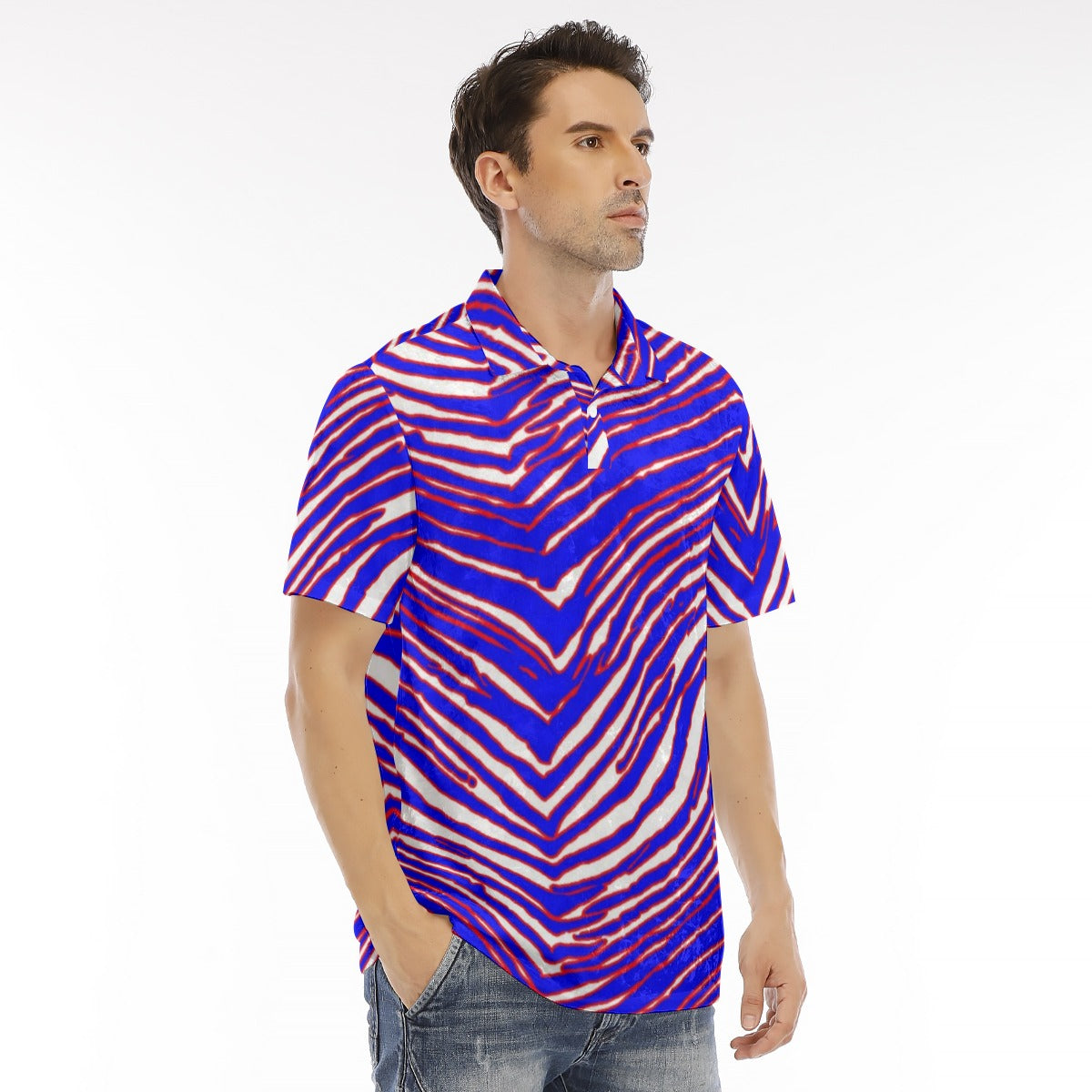 Buffalo Bills Zubaz Men's Polo Shirt | Velvet