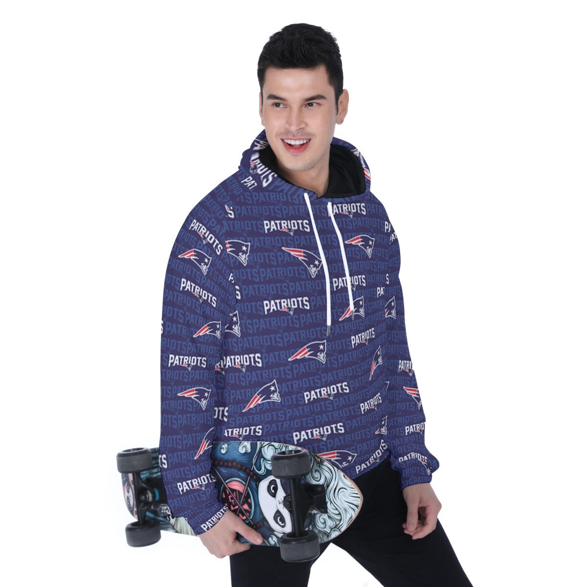 New England Football Game Day All-Over Print Men's Heavy Fleece Raglan Hoodie