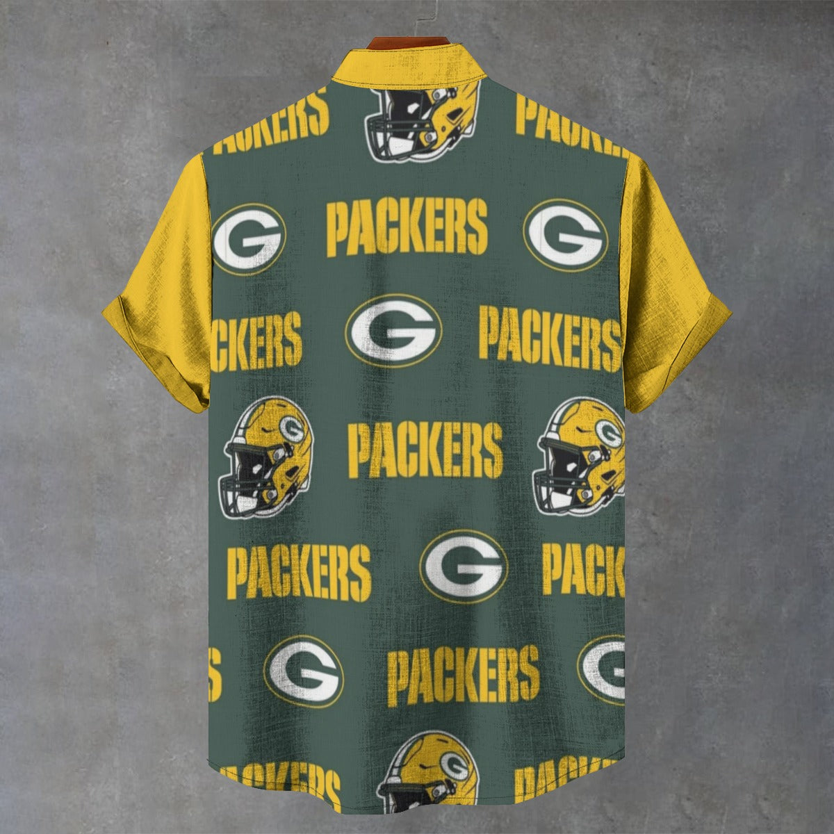 Green Bay Football Game Day All-Over Print Men's Stand Collar Shirt|110GSM Imitation Flax