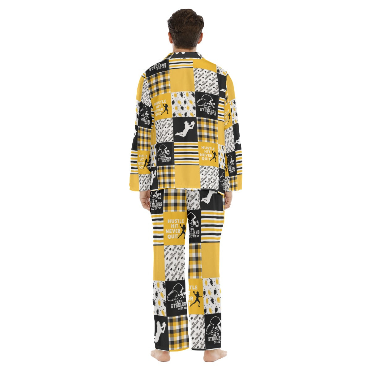 All-Over Print Men's Lapel Pajama Set