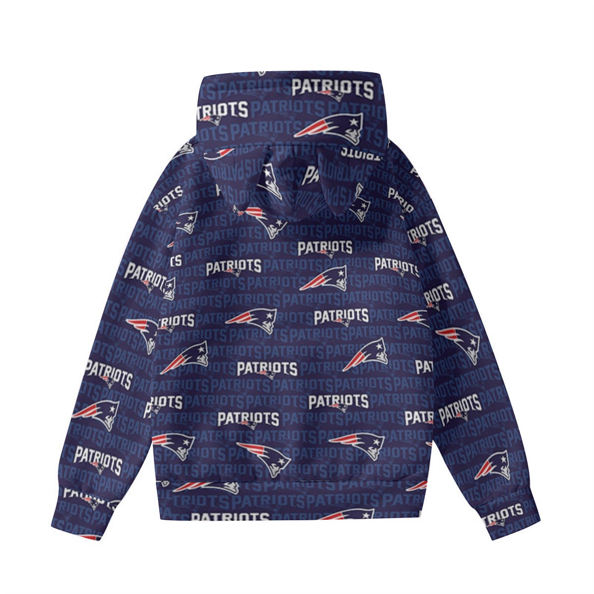 New England Football Game Day All-Over Print Women’s Hoodie With Decorative Ears