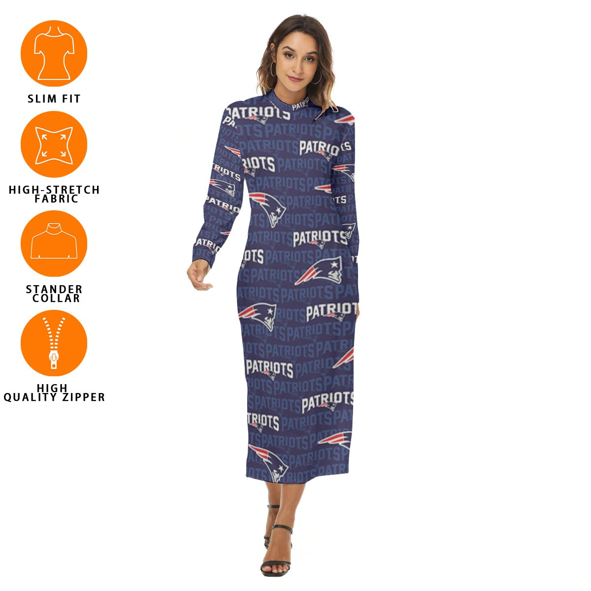 New England Football Game Day All-Over Print Women's Hip Dress