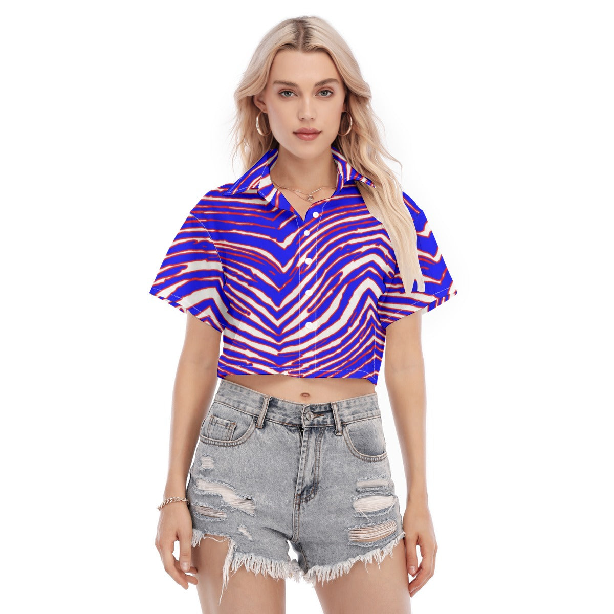 Buffalo Bills Zubaz Women's Cropped Shirt