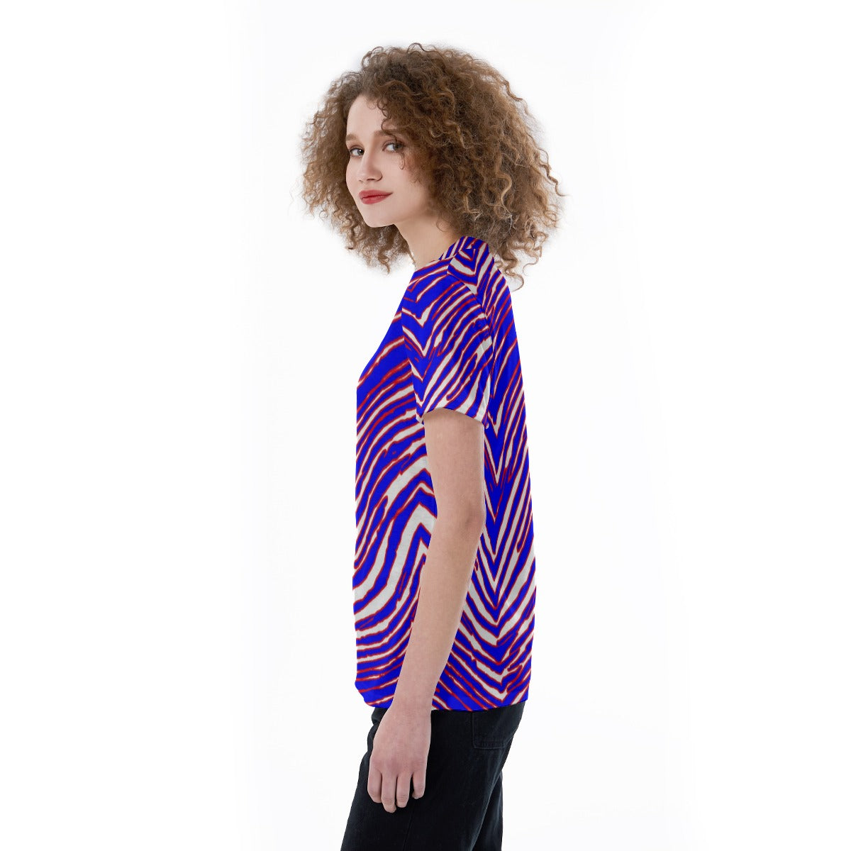 Buffalo Bills Zubaz V-neck Women's T-shirt