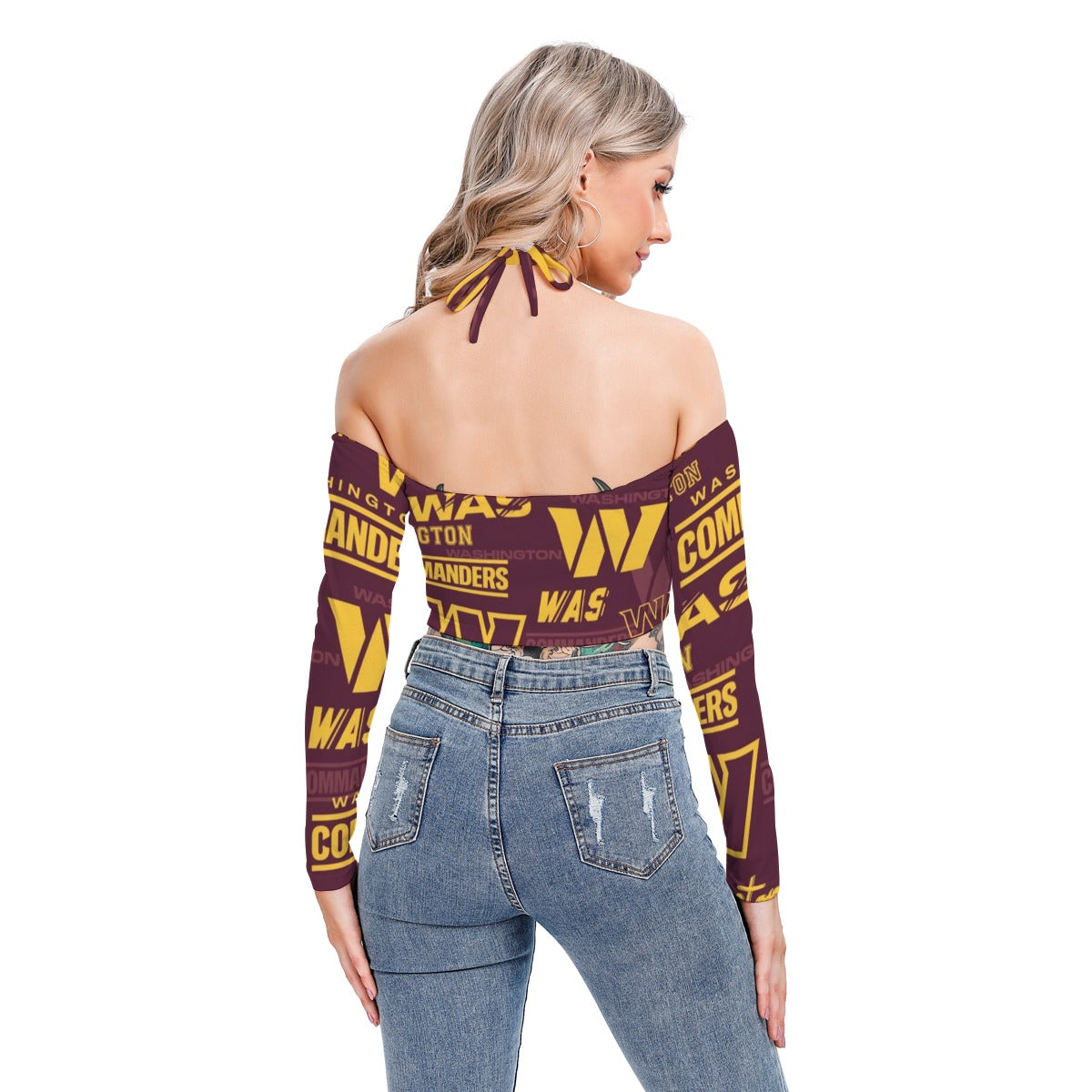 Washington Commanders Women's Halter Lace-up Top