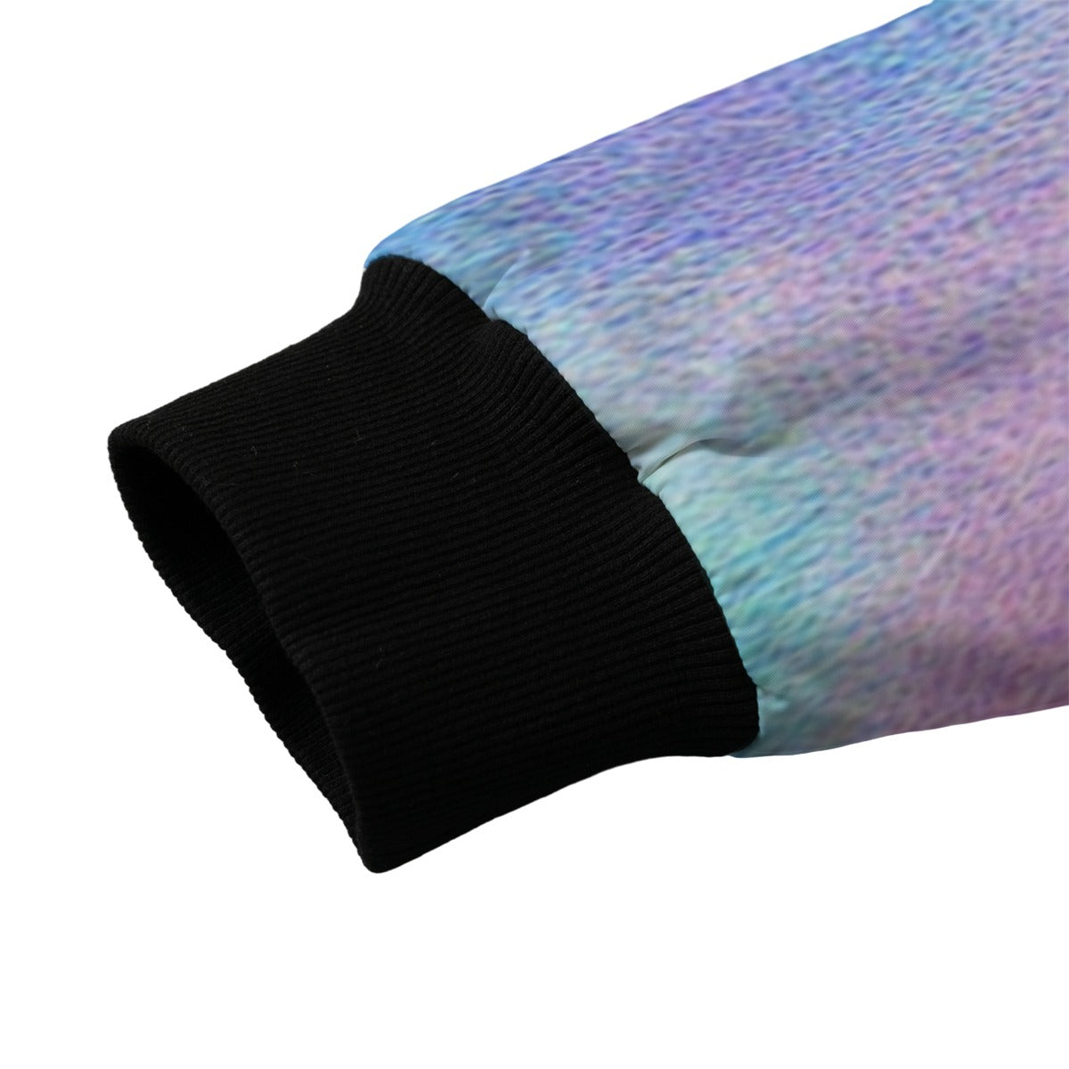 Neon Nights Holographic Pink and Blue Fleece Bomber Jacket – Futuristic Streetwear Style