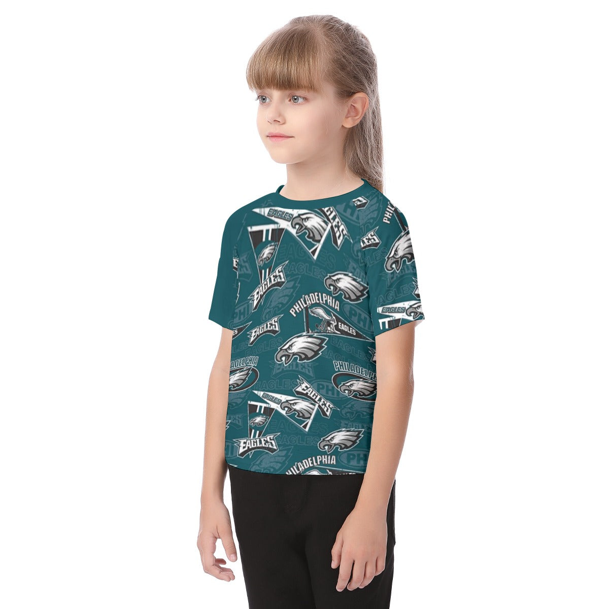 Philadelphia Football Game Day All-Over Print Kid's Raglan Sleeve T-shirt