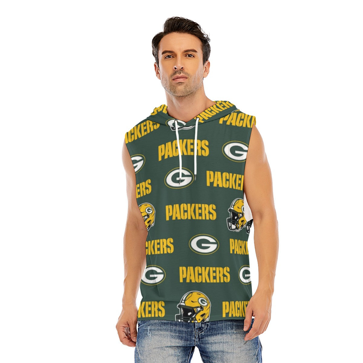 Green Bay Football Game Day All-Over Print Men’s Sleeveless Pullover Hoodie