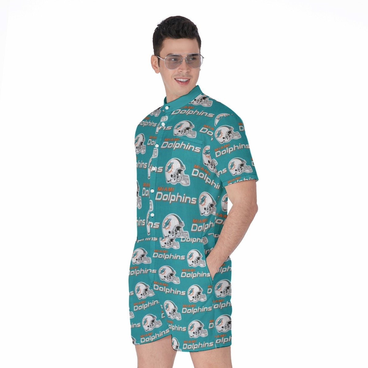 Miami Football Game Day All-Over Print Men's Rompers