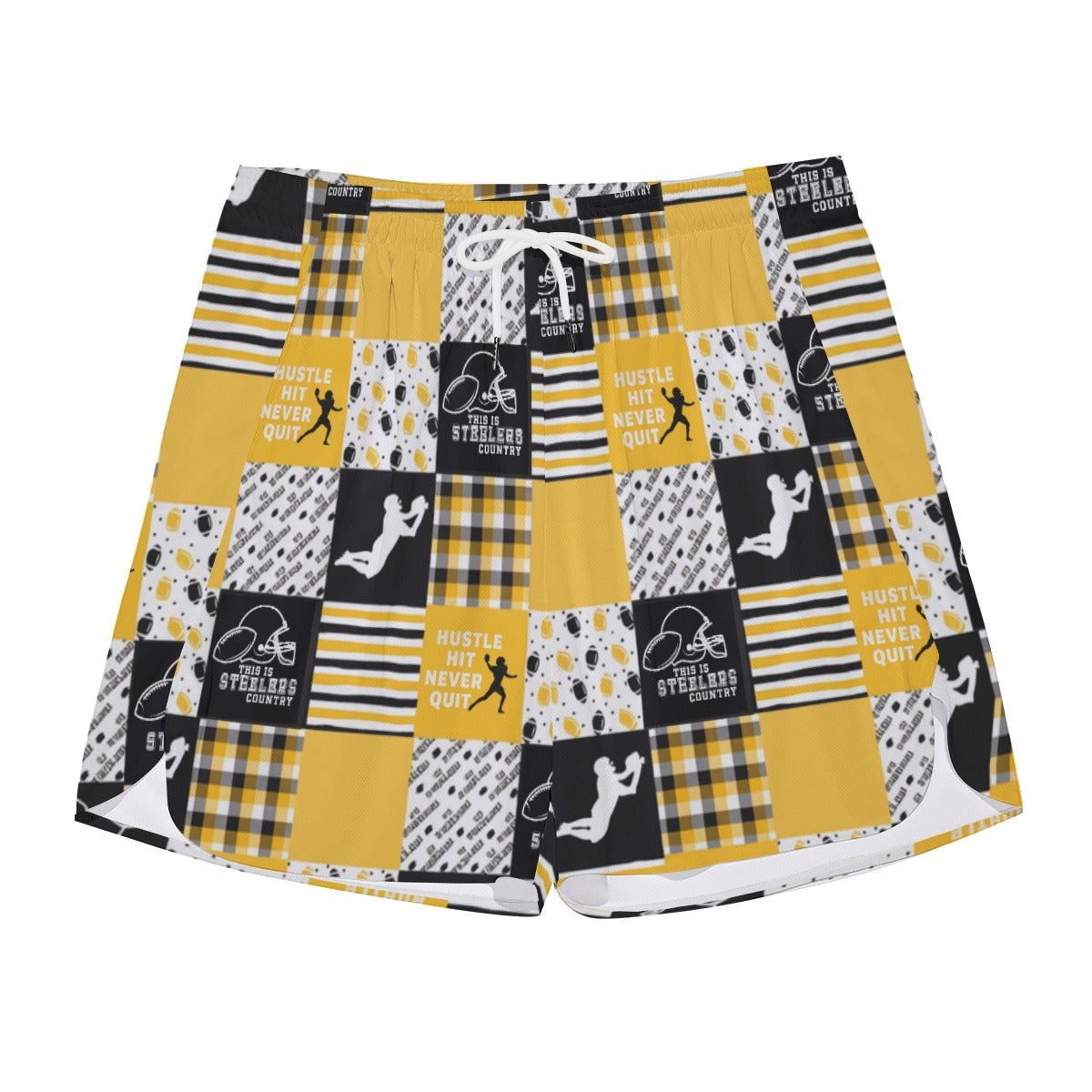 Pittsburgh Steelers All-Over Print Men's Side Split Running Sport Shorts
