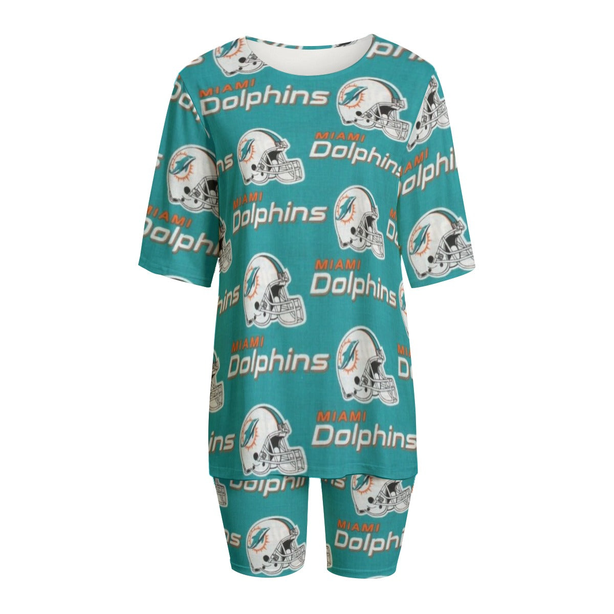 Miami Football Game Day All-Over Print Women's T-shirt Set With Short Sleeve