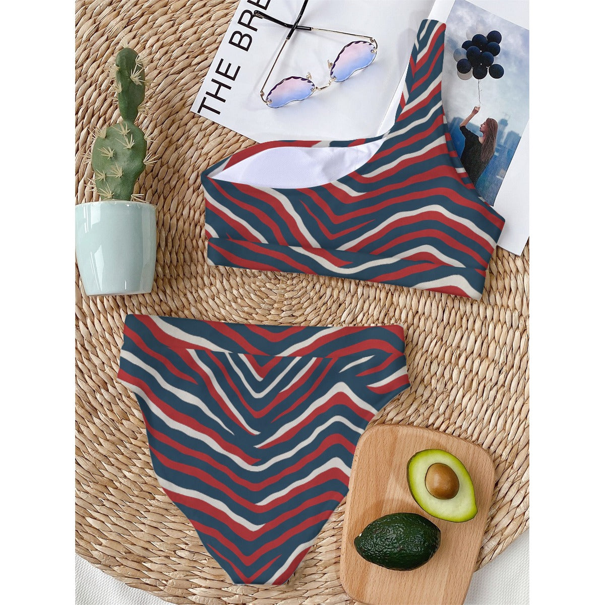 New England Football Game Day All-Over Print Women's Bikini With Single Shoulder