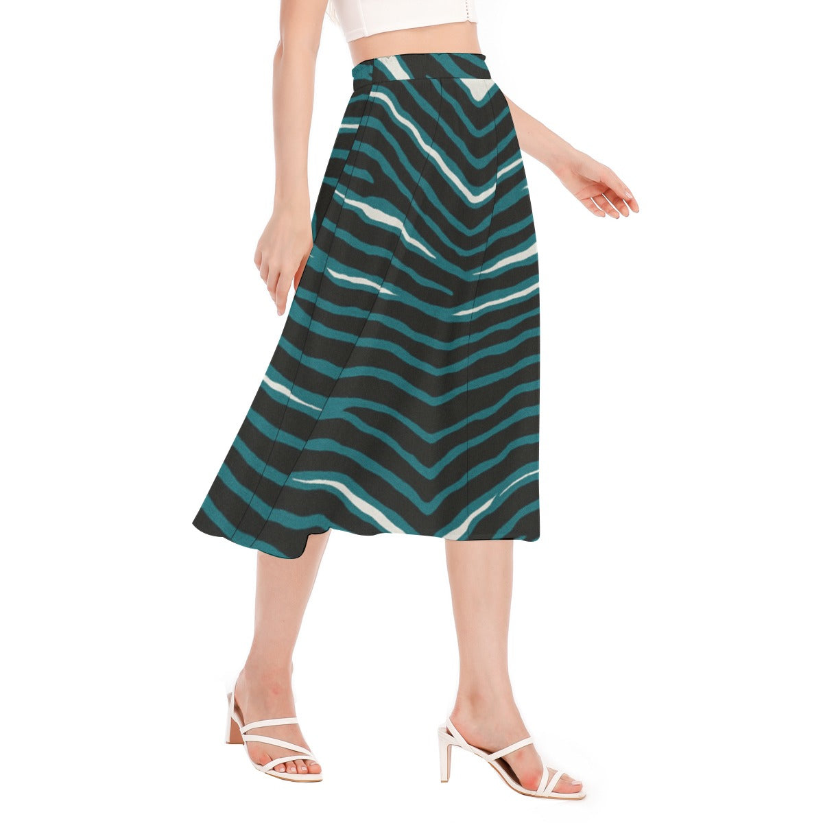 Philadelphia Football Game Day All-Over Print Women's Long Section Chiffon Skirt