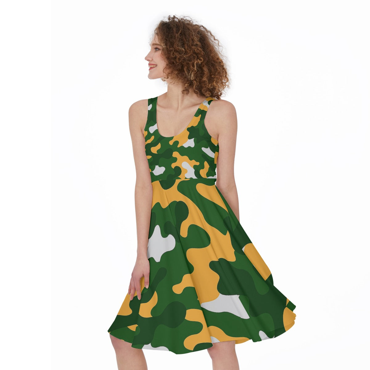 Green Bay Football Game Day All-Over Print Women's Sleeveless Dress