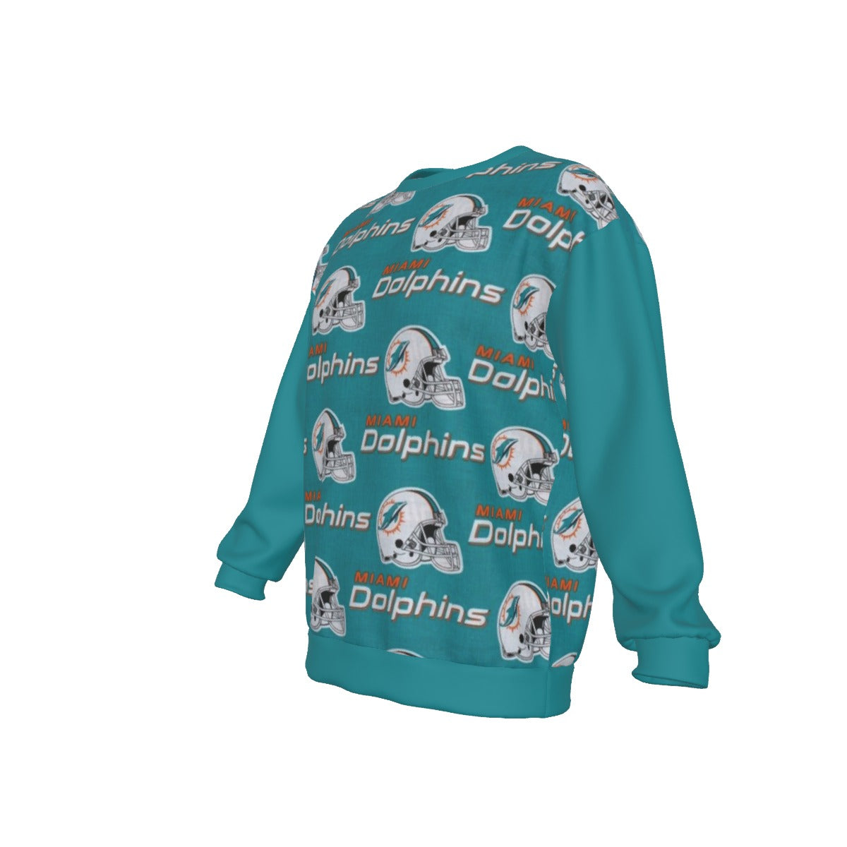 Miami Football Game Day All-Over Print Men's Drop Shoulder Round Neck Long-Sleeved Sweatshirt